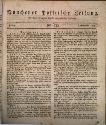 Münchener politische Zeitung (Süddeutsche Presse) Freitag 6. September 1822