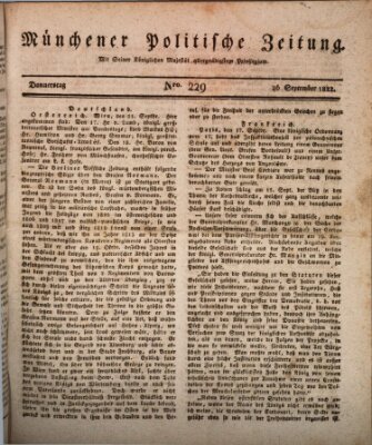 Münchener politische Zeitung (Süddeutsche Presse) Donnerstag 26. September 1822