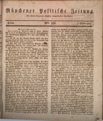 Münchener politische Zeitung (Süddeutsche Presse) Freitag 4. Oktober 1822