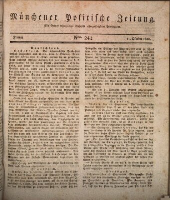 Münchener politische Zeitung (Süddeutsche Presse) Freitag 11. Oktober 1822