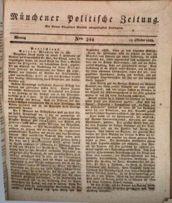 Münchener politische Zeitung (Süddeutsche Presse) Montag 14. Oktober 1822