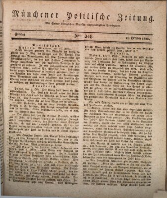 Münchener politische Zeitung (Süddeutsche Presse) Freitag 18. Oktober 1822