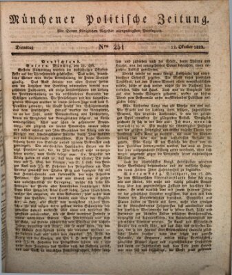 Münchener politische Zeitung (Süddeutsche Presse) Dienstag 22. Oktober 1822