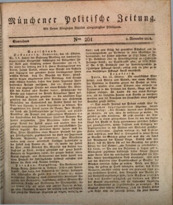 Münchener politische Zeitung (Süddeutsche Presse) Samstag 2. November 1822