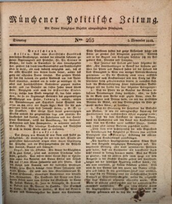 Münchener politische Zeitung (Süddeutsche Presse) Dienstag 5. November 1822