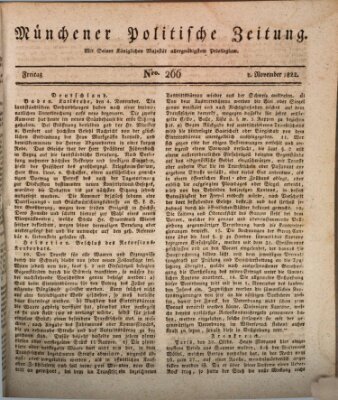 Münchener politische Zeitung (Süddeutsche Presse) Freitag 8. November 1822