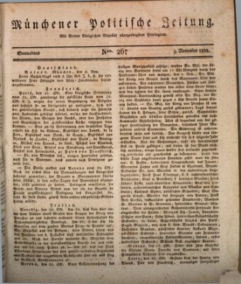 Münchener politische Zeitung (Süddeutsche Presse) Samstag 9. November 1822