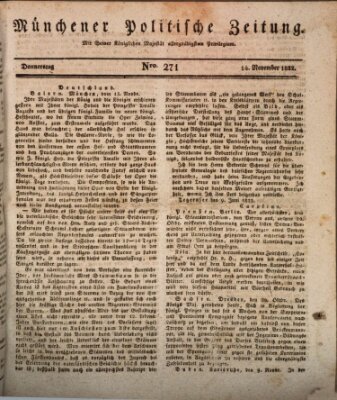 Münchener politische Zeitung (Süddeutsche Presse) Donnerstag 14. November 1822