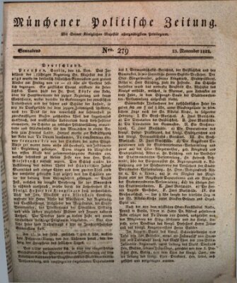 Münchener politische Zeitung (Süddeutsche Presse) Samstag 23. November 1822