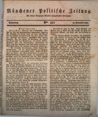 Münchener politische Zeitung (Süddeutsche Presse) Donnerstag 28. November 1822