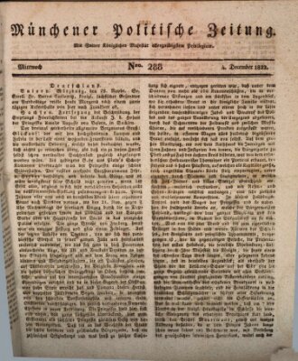 Münchener politische Zeitung (Süddeutsche Presse) Mittwoch 4. Dezember 1822