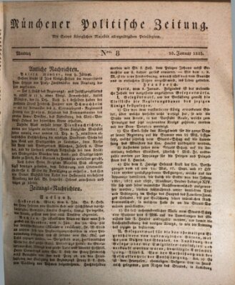 Münchener politische Zeitung (Süddeutsche Presse) Montag 10. Januar 1825