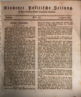 Münchener politische Zeitung (Süddeutsche Presse) Donnerstag 20. Januar 1825