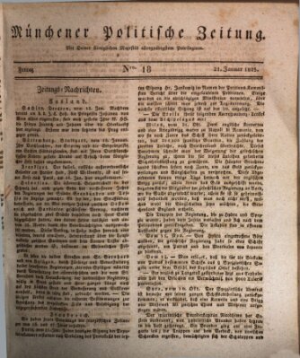 Münchener politische Zeitung (Süddeutsche Presse) Freitag 21. Januar 1825