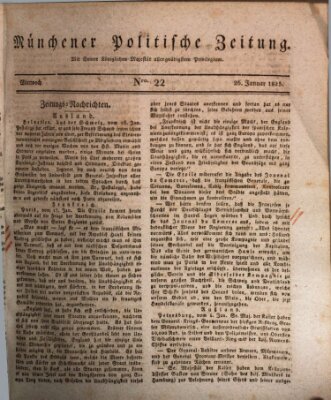 Münchener politische Zeitung (Süddeutsche Presse) Mittwoch 26. Januar 1825