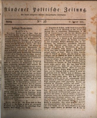 Münchener politische Zeitung (Süddeutsche Presse) Montag 31. Januar 1825