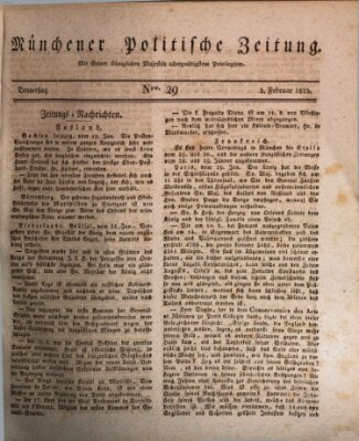 Münchener politische Zeitung (Süddeutsche Presse) Donnerstag 3. Februar 1825