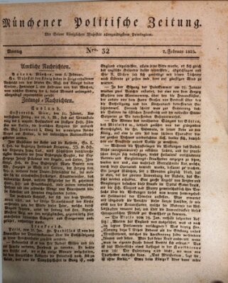 Münchener politische Zeitung (Süddeutsche Presse) Montag 7. Februar 1825