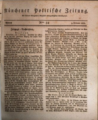 Münchener politische Zeitung (Süddeutsche Presse) Mittwoch 9. Februar 1825