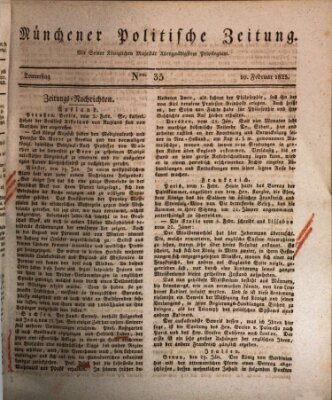 Münchener politische Zeitung (Süddeutsche Presse) Donnerstag 10. Februar 1825