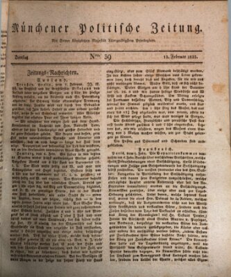 Münchener politische Zeitung (Süddeutsche Presse) Dienstag 15. Februar 1825