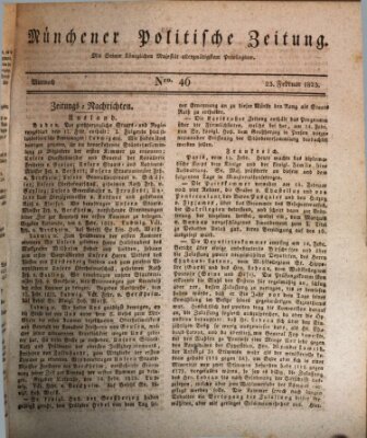 Münchener politische Zeitung (Süddeutsche Presse) Mittwoch 23. Februar 1825