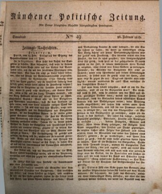 Münchener politische Zeitung (Süddeutsche Presse) Samstag 26. Februar 1825