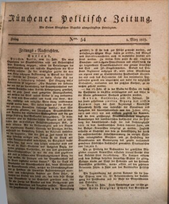 Münchener politische Zeitung (Süddeutsche Presse) Freitag 4. März 1825