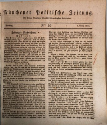 Münchener politische Zeitung (Süddeutsche Presse) Montag 7. März 1825