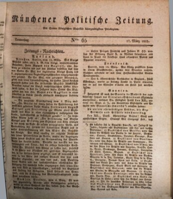 Münchener politische Zeitung (Süddeutsche Presse) Donnerstag 17. März 1825