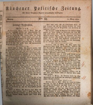 Münchener politische Zeitung (Süddeutsche Presse) Montag 21. März 1825