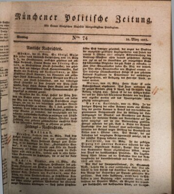 Münchener politische Zeitung (Süddeutsche Presse) Montag 28. März 1825