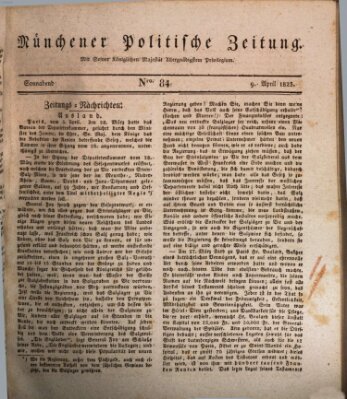 Münchener politische Zeitung (Süddeutsche Presse) Samstag 9. April 1825
