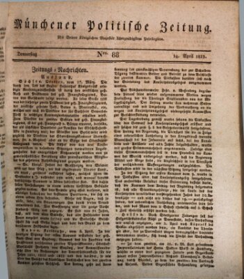 Münchener politische Zeitung (Süddeutsche Presse) Donnerstag 14. April 1825