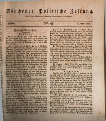 Münchener politische Zeitung (Süddeutsche Presse) Mittwoch 20. April 1825