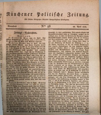 Münchener politische Zeitung (Süddeutsche Presse) Samstag 23. April 1825