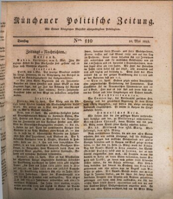 Münchener politische Zeitung (Süddeutsche Presse) Dienstag 10. Mai 1825