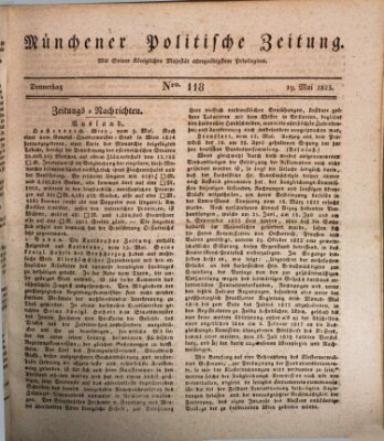 Münchener politische Zeitung (Süddeutsche Presse) Donnerstag 19. Mai 1825