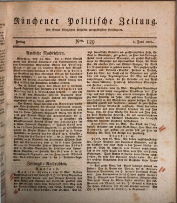 Münchener politische Zeitung (Süddeutsche Presse) Freitag 3. Juni 1825