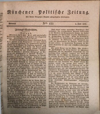 Münchener politische Zeitung (Süddeutsche Presse) Mittwoch 8. Juni 1825