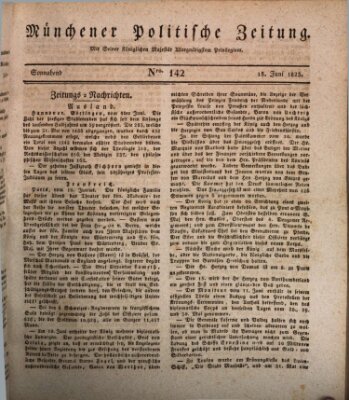 Münchener politische Zeitung (Süddeutsche Presse) Samstag 18. Juni 1825