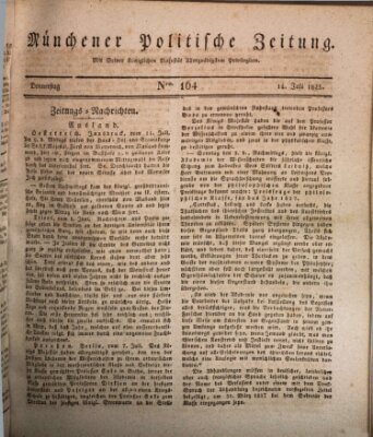 Münchener politische Zeitung (Süddeutsche Presse) Donnerstag 14. Juli 1825