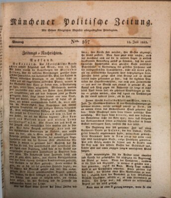 Münchener politische Zeitung (Süddeutsche Presse) Montag 18. Juli 1825