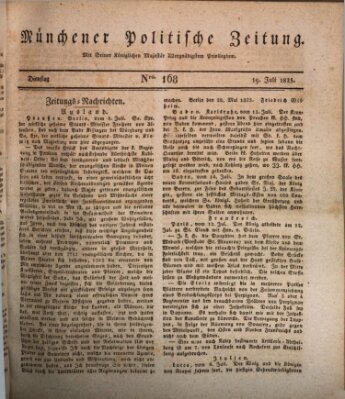 Münchener politische Zeitung (Süddeutsche Presse) Dienstag 19. Juli 1825