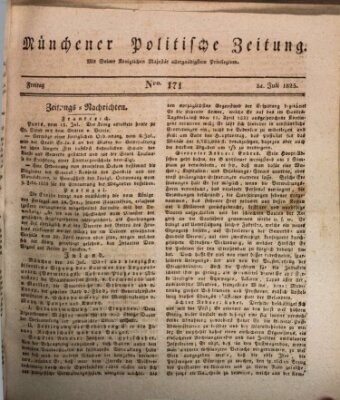 Münchener politische Zeitung (Süddeutsche Presse) Freitag 22. Juli 1825