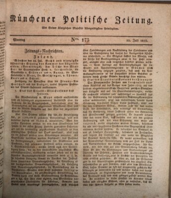 Münchener politische Zeitung (Süddeutsche Presse) Montag 25. Juli 1825