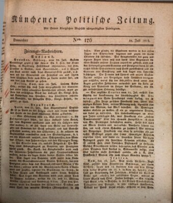 Münchener politische Zeitung (Süddeutsche Presse) Donnerstag 28. Juli 1825