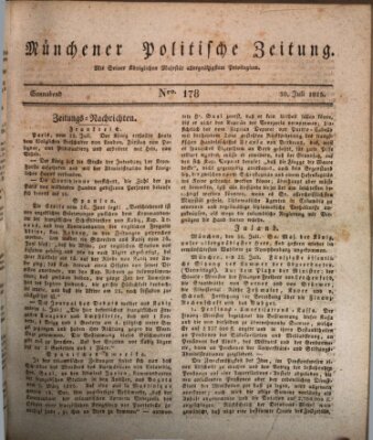 Münchener politische Zeitung (Süddeutsche Presse) Samstag 30. Juli 1825