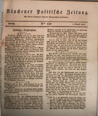 Münchener politische Zeitung (Süddeutsche Presse) Dienstag 2. August 1825