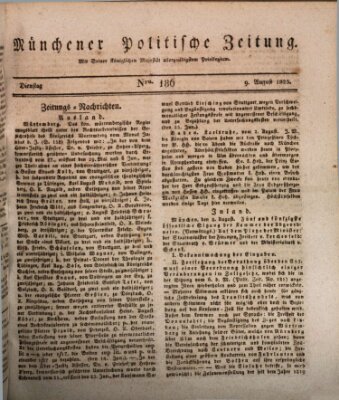 Münchener politische Zeitung (Süddeutsche Presse) Dienstag 9. August 1825